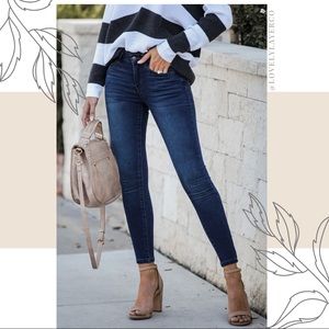 VICI Dark Wash Mid Rise Skinny Jeans